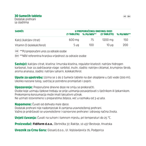 Kalcij Citrat + D šumeće tablete