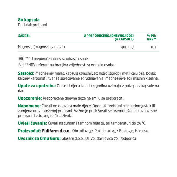Magnezij Malat 400 kapsule